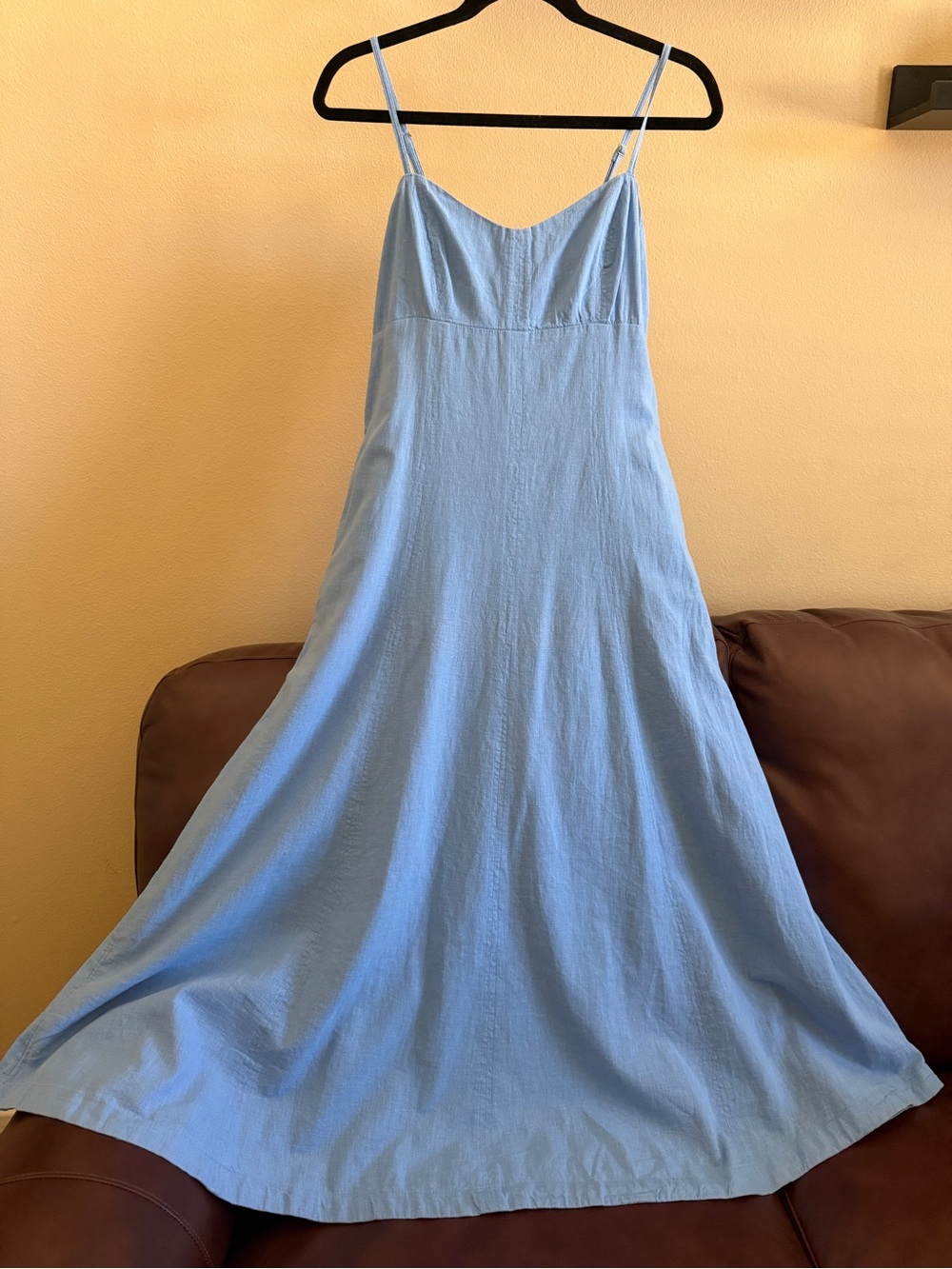 Abercrombie & Fitch Linen-Blend Sweetheart Midi Dress -NWT